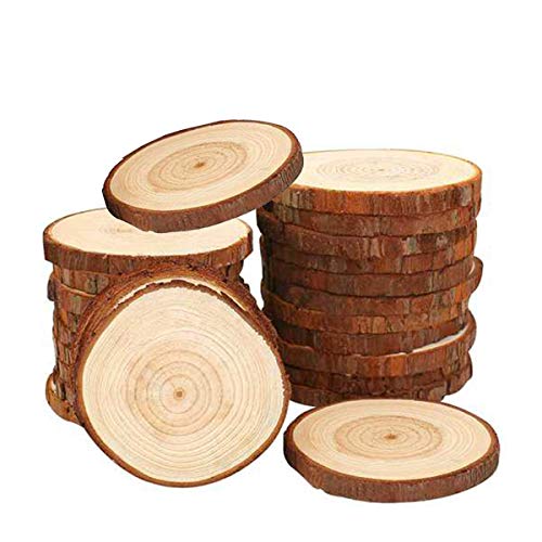 20 Dischi di Legno Naturale 5-6 cm,Rotondi,in Legno Non trattato,Dischi in Legno Non forati,Dischi di Legno,Dischi di Legno,Decorazione per Il Fai da Te,Decorazioni per la tavola di Natale,Matrimoni