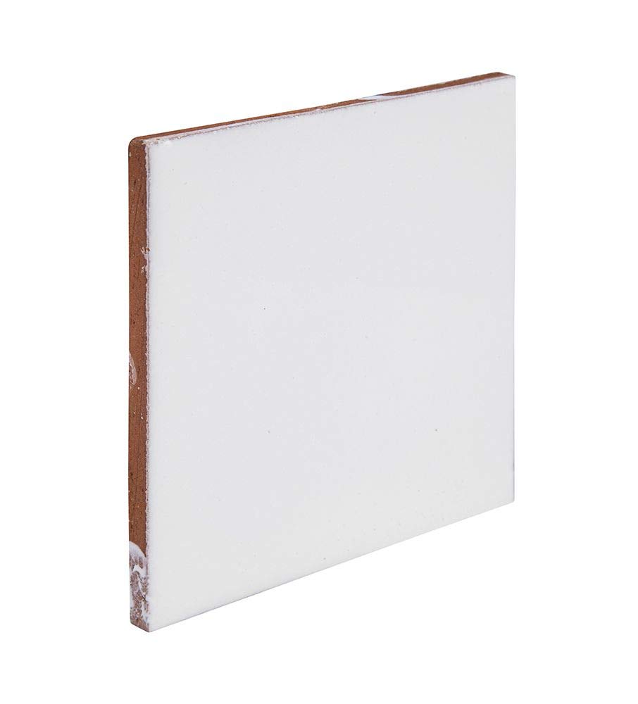Cerames Azulejos blancos mexicanos monocolor Blanco Puro - azulejos de mosaico, azulejos ceramica monocromáticos para cocina, baño, ducha | Un paquete de 90 baldosas blancos ceramica 10,5x10,5 cm