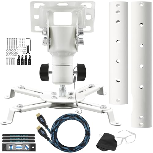 Support universel Cheetah Mounts pour vidéoprojecteur blanc fixation plafond orientable