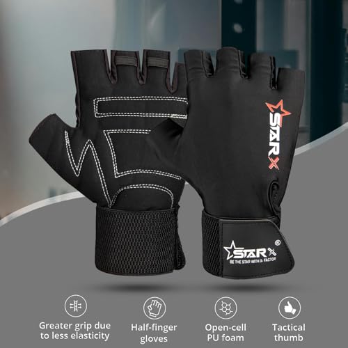 Image of STAR X Minati Wrist Support Gym Gloves Black for Men and Women