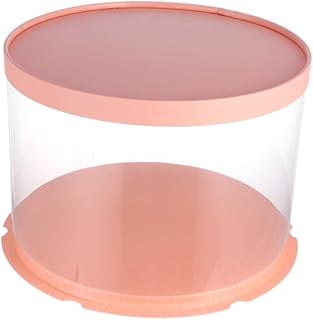 Mikinona Box Bakery Boxes Cake Carrier with Lid and Handle Cake Drum Cake Container Round Cake Carrier On The Go Cake Round Cake Keeper Pie Carrier with Lid and Handle Paper Cup Pink Triple