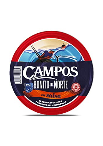 Campos, Pandereta de Bonito del Norte de pesca certificada MSC en salsa - 1900 gr.