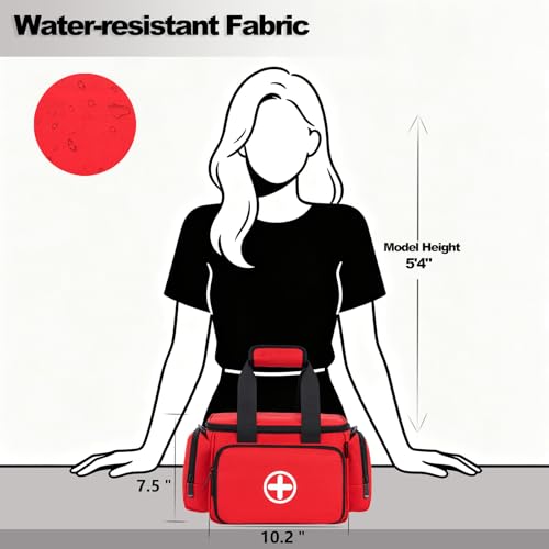 IPEB Sac de Premiers Secours Vide, Voyage ou Urgence,Red,27 x 17 x 19 cm – vue 4