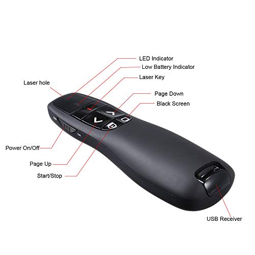 2.4G apresentador sem fio page turner ponteiro laser apresentação ppt powerpoint clicker com recepto