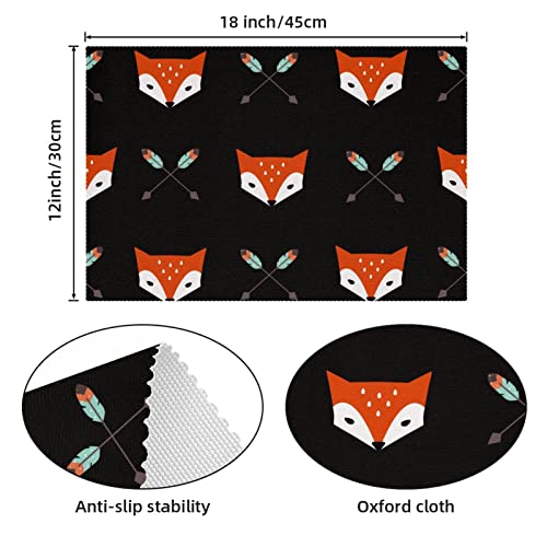 Set de table lavable motif flèche de renards Oxford noir - 5