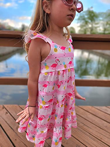 Image of Vieille Toddler Girls Summer Dress Ruffle Casual Beach Sundress 2-8 Years