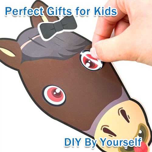 Aowplc 48 Pcs Make A Horse Sticker Sheets Mix and Match for Kids Horse Party Favors Supplies Birthday Gifts Activity Crafts
