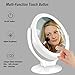 Aesfee LED Lighted Makeup Vanity Mirror Rechargeable,1x/7x Magnification Double Sided 360° Swivel Magnifying Mirror with Dimmable Touch Screen, Portable Tabletop Illuminated Mirrors