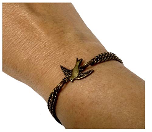 Swallow Bird Bracelet Dainty Bronze 8Th Wedding / 19Th Wedding Boxed And Gift Wrapped #TOP1