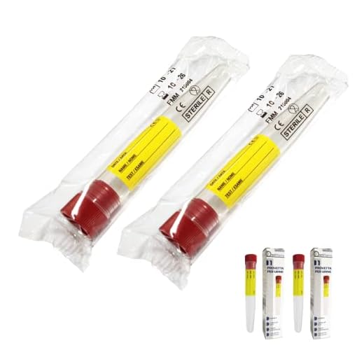 Doct Pharma - Kit de 2 Tubos Estériles para Análisis de Orina | 12 ml con Etiqueta | Ampollas Graduadas con Tapón a Presión | Esterilizado y Envuelto Individualmente, Plástico Termoestable