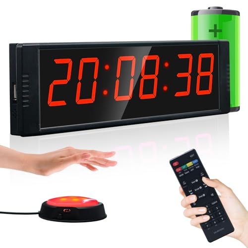 Ousmile Fitness-Timer für das Fitnessstudio zu Hause, Fitness-Timing mit Start-/Stopp-Taste, Intervall-Timer für Workout, Stoppuhr/Countdown-Zeit mit Fernbedienung, 12/24-Stunden-Digitalwanduhr Ousmile Fitness-Timer für das Fitnessstudio zu Hause, Fitness-Timing mit Start-/Stopp-Taste, Intervall-Timer für Workout, Stoppuhr/Countdown-Zeit mit Fernbedienung, 12/24-Stunden-Digitalwanduhr
