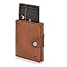Produktbild DONBOLSO® Wallety Leder I Slim Wallet mit Münzfach I Geldbeutel mit RFID Schutz I bis 10 Karten I Mini Portemonnaie für Herren und Damen I Geldbörse I Braun