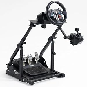Hottoby G923 Racing Steering Wheel Stand Reinforcement Bar Fit for Logitech Thrustmaster G27,G29,G920 T300RS,T80,T150 Driving Simulator Frame,No Steering Wheel,Pedals,Handbrake