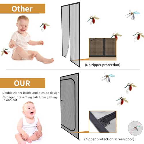Puerta mosquitera para gatos 35.5 x 82.5 pulgadas 8