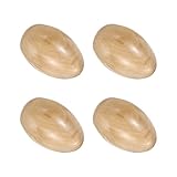 QUARKZMAN 4 Pcs Oeufs Musicaux En Bois Percussion Manuelle Shaker Instrument De Musique En Bois Pour DIY Peinture Apprentissage Musical Fête De Pâques Spectacle (Couleur Bois)