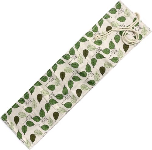 Image of Canvas Pencil Wrap Case, 72 Holes Colored Pencil Roll Holder Storage Pouch for Office (72 Holes, Green 2)