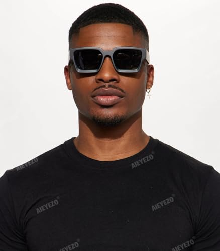 Image of AIEYEZO Square Sunglasses for Women Men Square Thick Frame Sun Glasses Simple Designer Style Shades