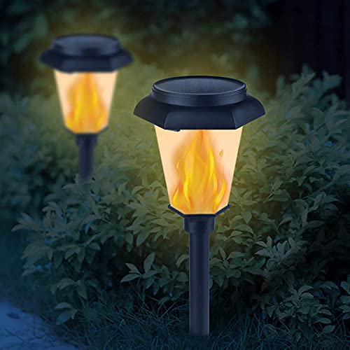 Solar Flickering Lights Outdoor, Solar Flickering Dancing Flame Lights Ip65 Waterproof Security Lights Landscape Decoration Lighting Dusk To Dawn Security Solar Flame For Garden Patio Pathway (4Pcs) #TOP1