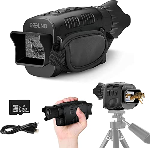 ESSLNB Night Vision Monocular 4X Infrared Monocular 960P with 32G TF Card 656ft Digital Night Vision Goggles Taking Photos Videos and Playback Function