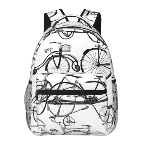 Sac à dos ordinateur portable contre le manque de place grand sac d'école noir vélo rétro