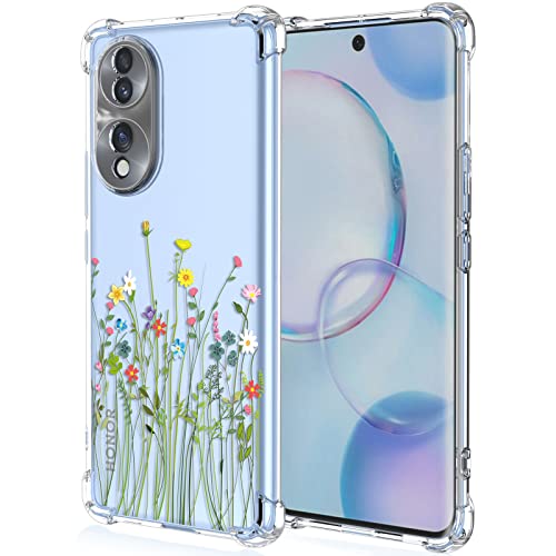 Cover per Honor 70 5G 6.67 Custodia Floreale per Ragazza Motivo Trasparente Antiurto Protettiva Telefono - Flower Bush donna tpu