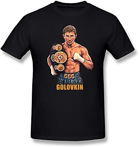 YvonneArt Men's WBA Golovkin With A Gold Belt GGG Tshirts Black Small