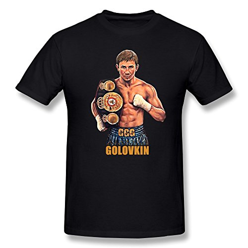 YvonneArt Men's WBA Golovkin With A Gold Belt GGG Tshirts Black Small