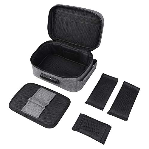 Fridg Nylon Travel Makeup Bag, Large Cosmetic Bag With Combination Lock, Smell Proof Travel Bag, Make Up Storage Case Organizer Container For Women Girls Gray #TOP6