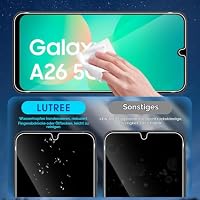 Lutree für Panzerglas für Samsung Galaxy A26 5G Schutzfolie, 2+2 Stück Schutzglas + Kameraschutz Folie (Schwarz), 9H Härte HD Displayschutz Anti- Kratzer Bläschenfrei Displayfolie – Ansicht 4