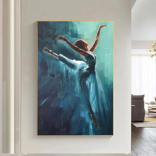 Toile d'art moderne de qualité supérieure peinture de ballerine abstraite sans cadre 70x100 cm