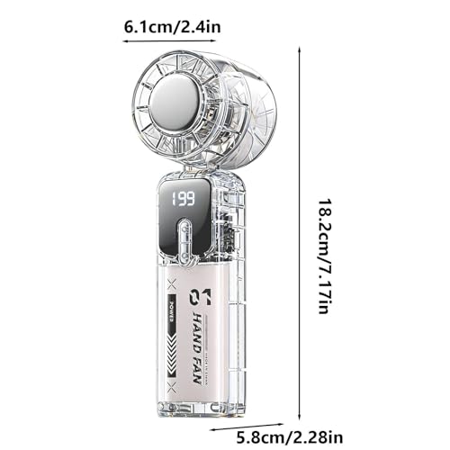 Soplador recargable USB y ventilador portátil transparente para exteriores 7