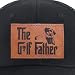 Leather The Golf Father Trucker Hats for Men, Father's Day Birthday Gifts Dad Papa Grandpa, Adjustable Mesh Snapback Golf Accessories Baseball Cap Black