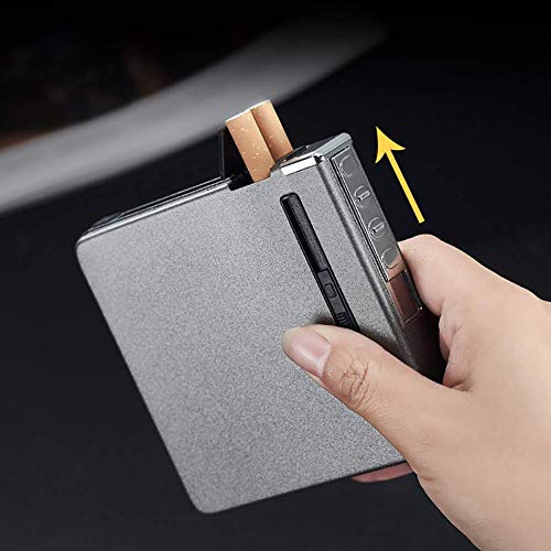 LIANXIAO - Caixa de cigarros, caixa de cigarro com isqueiros, USB Lúcio de charuto recarregável, fla