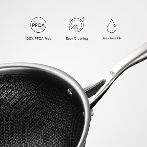 Image of Stahl Artisan Hybrid Deep Frypan 26 cm | Triply Steel with HexaRidge | Stick-Resistant, PFOA-Free | Gas & Induction Friendly