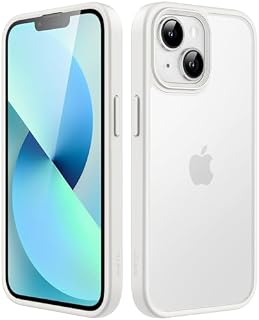 JETech Etui Matowe do iPhone 13 6,1 Cala, Odporny na Wstrząsy Ochrona Przed Upadkiem Klasy Wojskowej, Matte Case Półprzezroczysta Tylna Obudowa, Odporna Odciski Palców (Czarny)
