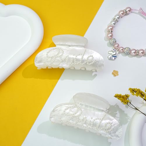 Pinza para cabello con perlas brillante para novia miniatura 6