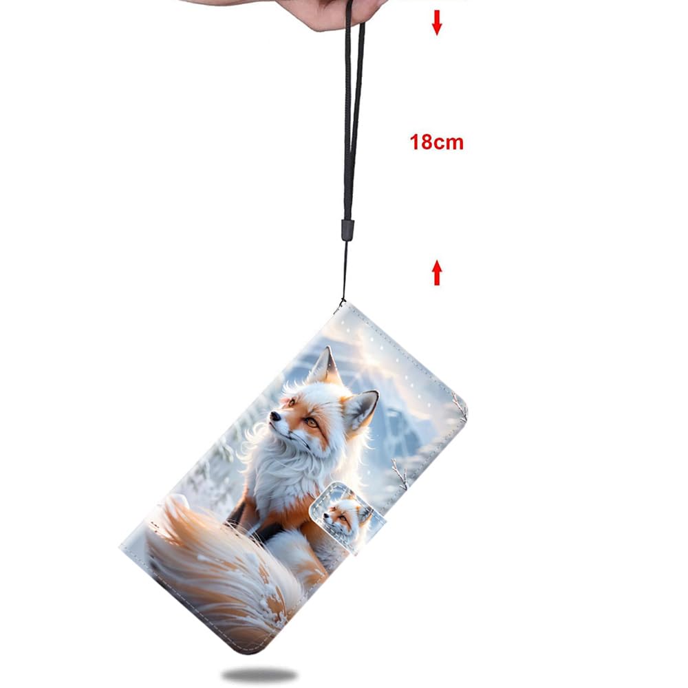 Custodia Portafoglio Con Motivo Volpe Per DOOGEE N50S – Pelle PU Con Slot Per Carte, Supporto Per Video E Chiusura Magnetica, Antiurto