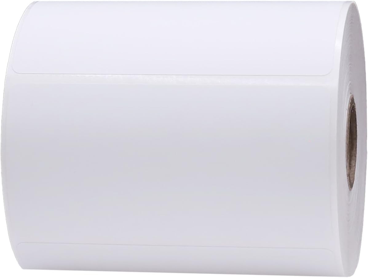 4 x 2 Direct Thermal Perforated White Labels, 1″ Inch Core, 750 Count - Label Paper for Thermal Printer Labels, Permanent Adhesive, Suitable for Various Industries