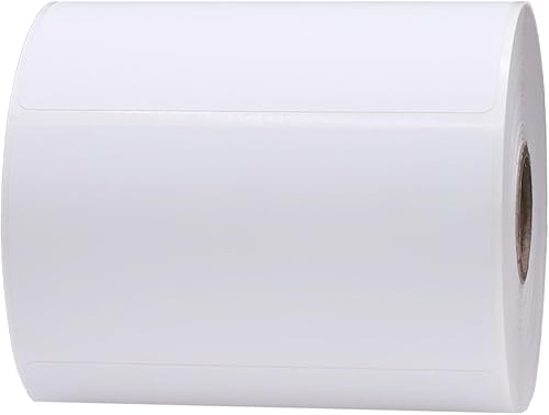 Etiquetas blancas perforadas térmicas directas de 4 x 2, núcleo de 1 pulgada, 750 unidades - Papel de etiquetas para etiquetas de impresora térmica,