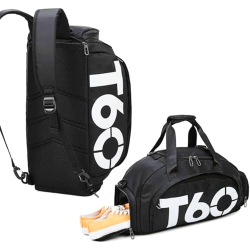 Bolsa Esportiva de Academia Transversal Mochila Mala De Treino Impermeável Premium - Bag Porta Tênis Ajustável Bolsos Laterais Resistente Academia Boxe Atividade Fitness Caminhada Grande(Preta)