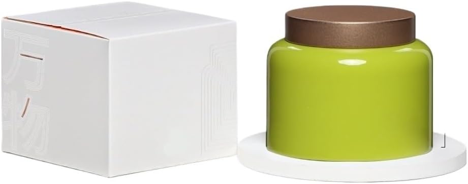 Ceramic Tea Caddy Bulk Storage Container Jar Sealed Retro Tea Set Gift Box for Kitchen Single Canister for Tea Coffee Sugar Storage