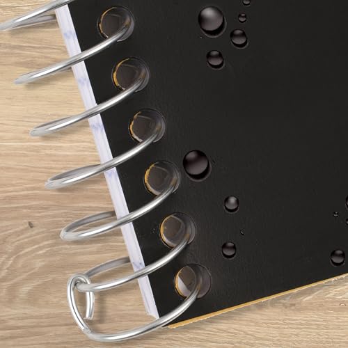 Image of Five Star Spiral Notebook, 2 Subject, College Ruled Paper, 6 inch x 9-1 /2 inch, 80 Sheets, Fights Ink Bleed, Water Resistant Cover, Black (840029AA2-ECM)