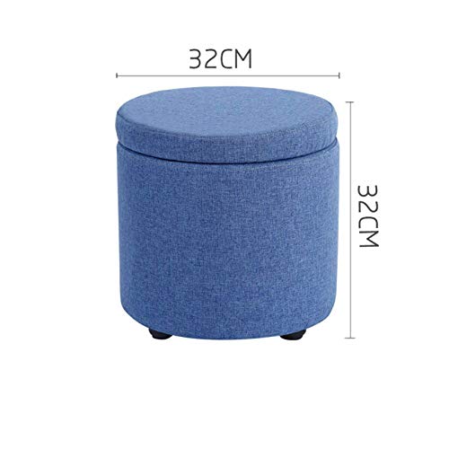 Coffre de rangement rond bleu pour organiser le salon ou la chambre