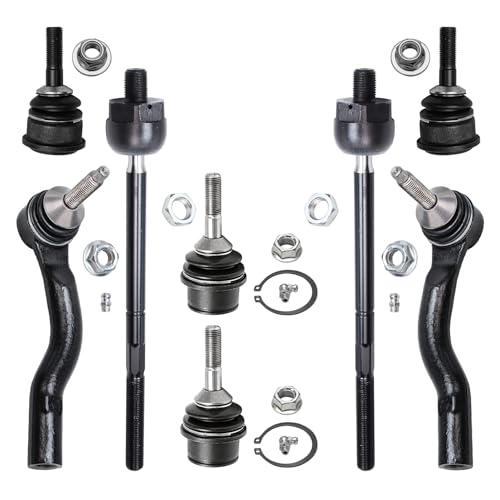 Image of Detroit Axle - Front Struts Kit for Ford 03-05 Crown Victoria Lincoln Town Car Mercury Grand Marquis 03-04 Marauder, 2 Struts Coil Spring 4 Outer Inner Tie Rods 4 Lower Upper Ball Joints Replacement