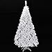 Goplus 6ft Artificial Christmas Tree Xmas Pine Tree with Solid Metal Legs Perfect for Indoor and Outdoor Holiday Decoration, White
