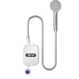 Elektrischer Durchlauferhitzer, 3500W Thermostatischer Durchlauferhitzer mit LCD-Display und Booster-Duschkopf Mini-Durchlauferhitzer zum Waschen der Küche und des Badezimmers