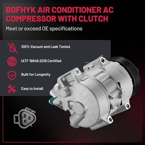 BDFHYK Air Conditioning A/C Compressor with Clutch Compatible with Toyota Avalon 2013-2018, Camry 2012-2017, Sienna 2011-2016, Highlander 2011-2013, Compatible with Lexus ES350 2013-2018, RX350 10-15