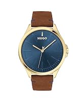 HUGO Analogue Quartz Watch for Men #Smash Collection with Brown Leather Strap - 1530134