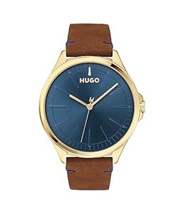 HUGO Men's Analogue Quartz Watch with Leather Strap 1530134