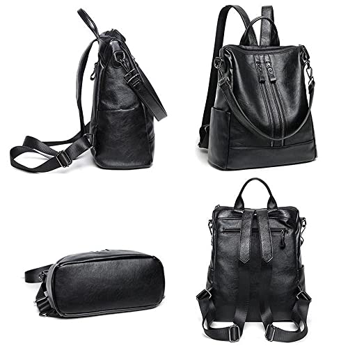 Mochila para mujer – Bolso de hombro grande de poliuretano con correa desmontable, ideal para viajes, universidad y escuela miniatura 3